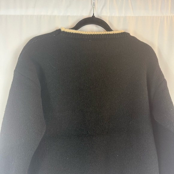 JustFab Black and Cream Knit Sweater Size: M teddy bear sweater - Picture 9 of 11